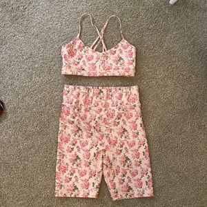 Love shack fancy biker short workout set